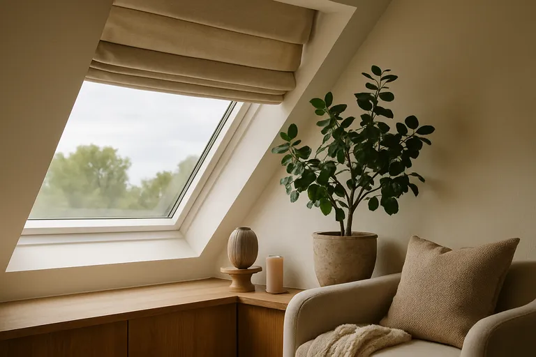 Hoe decoreer ik een schuin raam stylish?